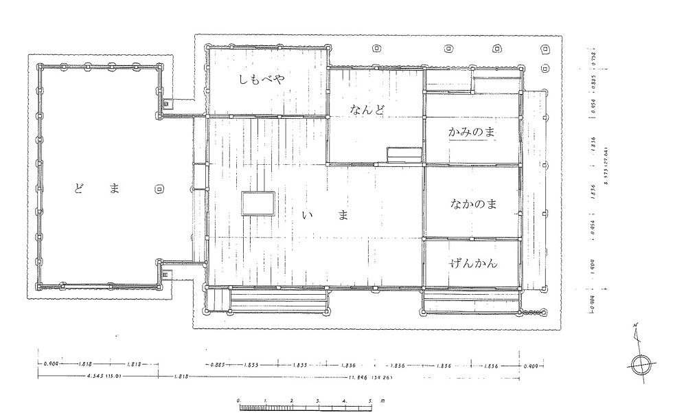 旧尾形家住宅の平面図